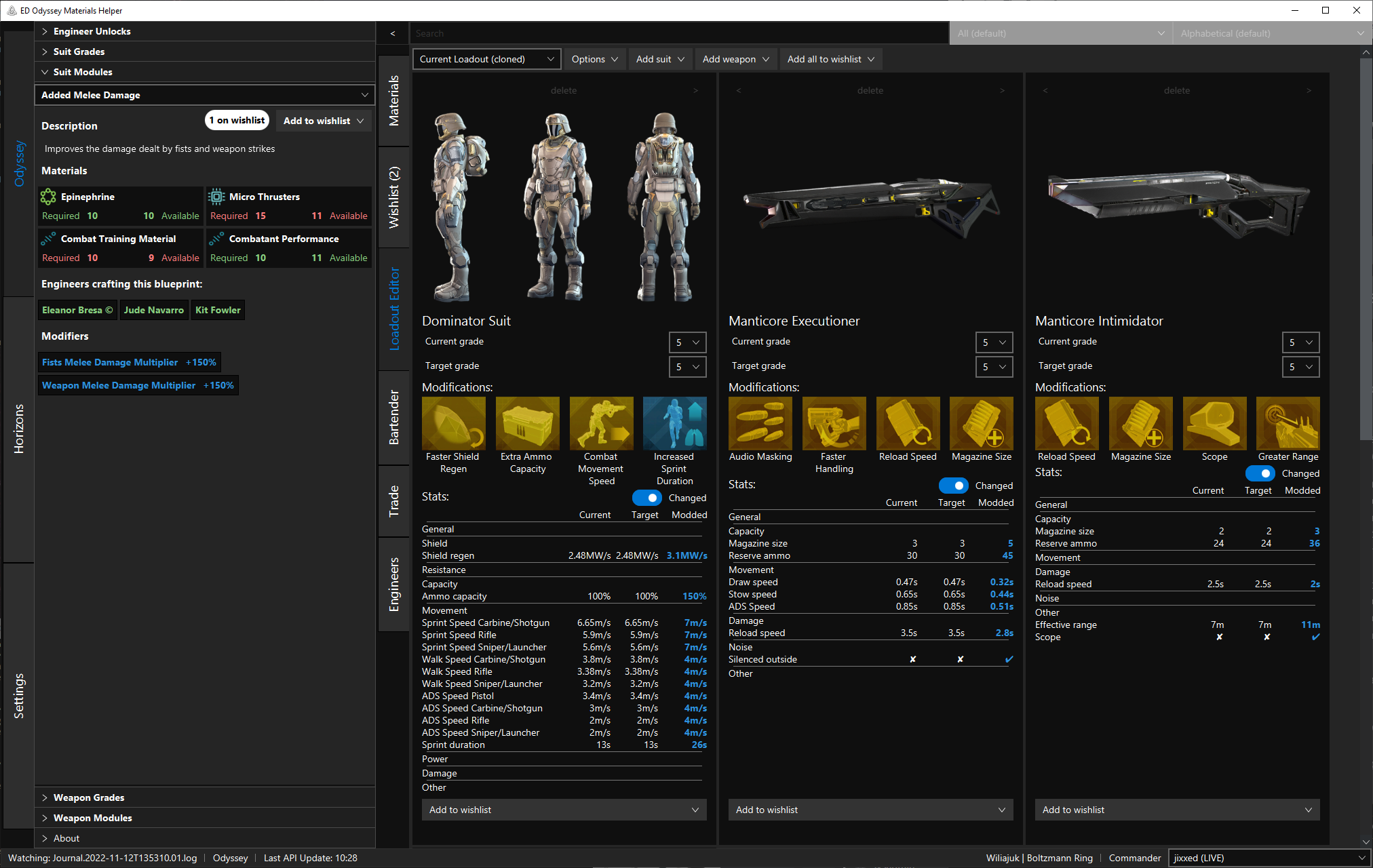 Loadout editor